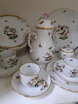 26953996e - Kaffeeservice, Herend, 2. Hälfte 20. Jh., Rothschild, Kaffeekanne, Zuckerdose, acht ...