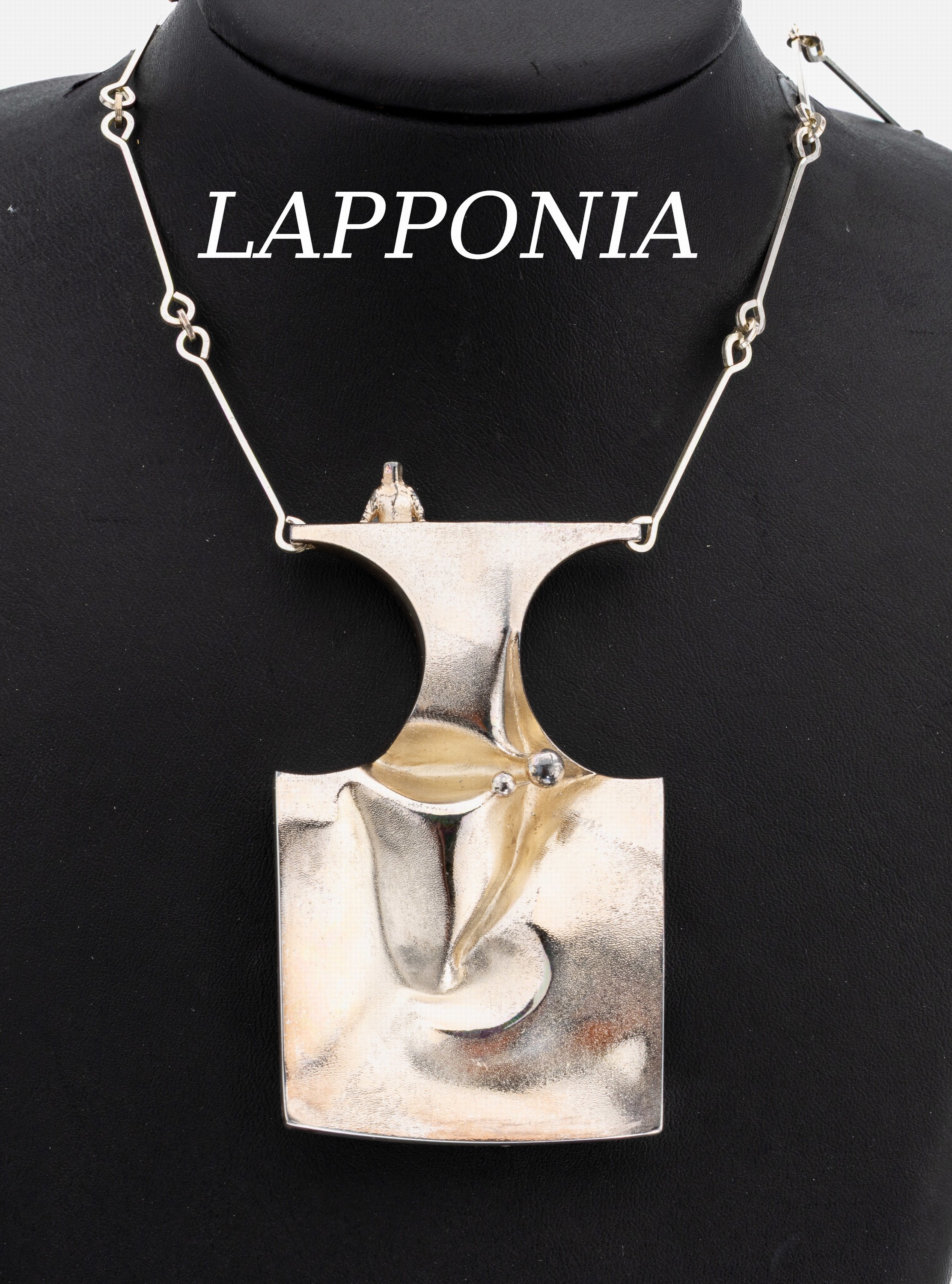 LAPPONIA Collier, 925er Silber, 1977, Modell Barbarella, Björn Weckström Design, abstraktes Mittelteil, L. ca. 77 cm, Hakenschließe, sign., mit ...