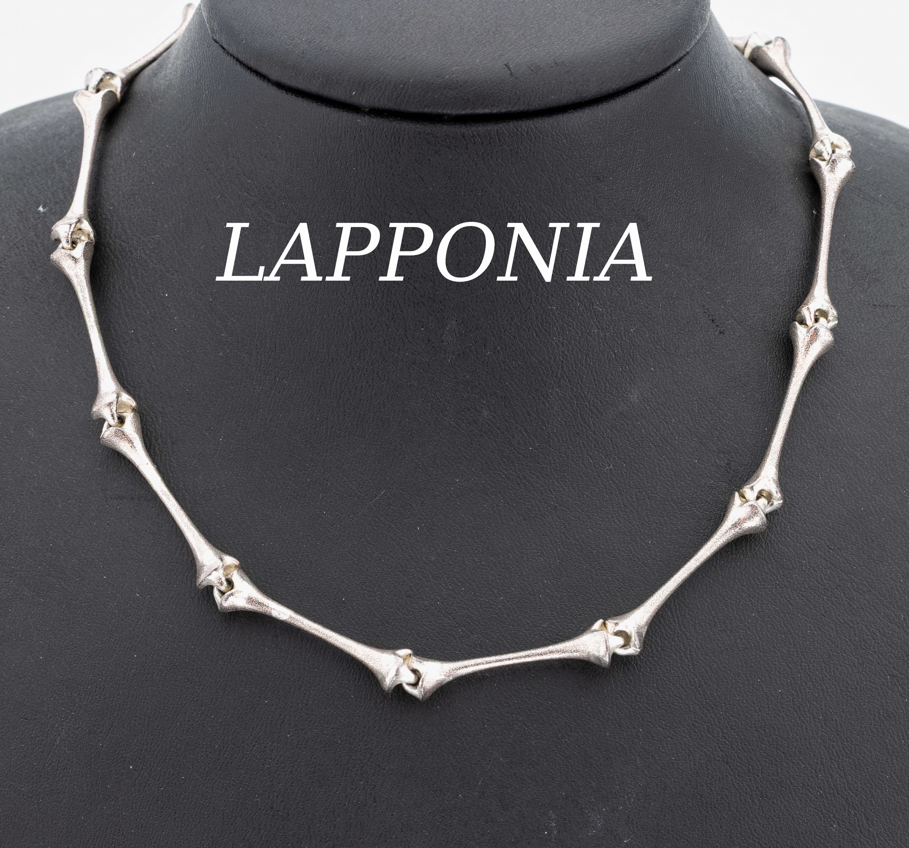 LAPPONIA Collier, 925er Silber, 1979, Modell Aranda, längliche Glieder, endlos, L. ca. 80 cm, sign.