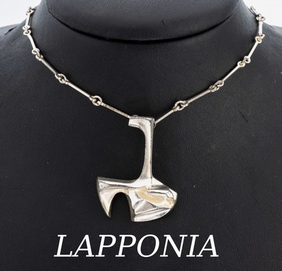 Image 26954118 - LAPPONIA Collier, 925er Silber, 1980, Modell Attila, abstraktes Mittelteil, L. ca. 42 ...