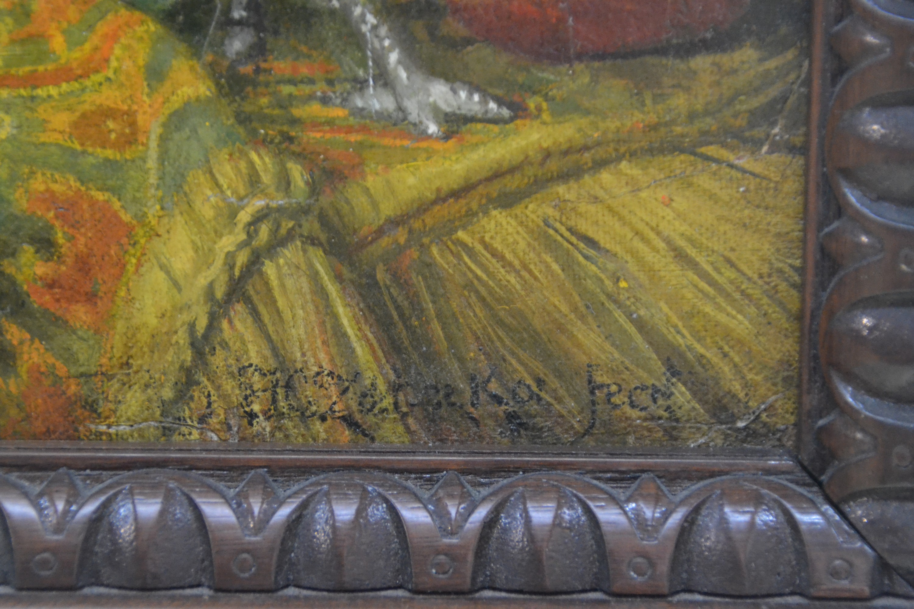 Detail b: Hans Zatzka btw. Johann Franz Cacka, 1859-1945 Breitensee, 2 Früchtestillleben, 2x mit Traubenkorb, Granatapfel, Zitrone Schmetterling und Schnecke; ...