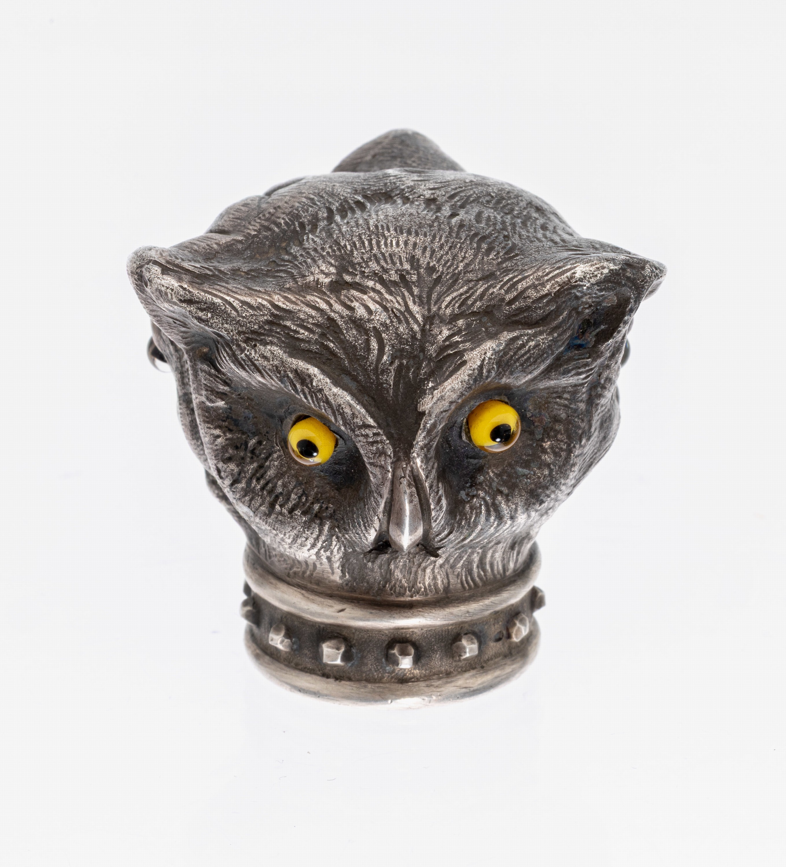 Detail b: Sehr ausgefallener Spazierstockgriff mit 3 verschiedenen Darstellungen, Frankreich um 1900, 800er Silber, Meistermarke Eugene Lefebvre, sehr schwere ...