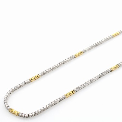 26954934a - Collier mit Brillanten, GG/WG 750/000, 188 Brill. zus. ca. 4.27 ct ...