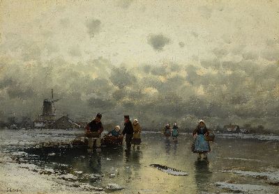 Image J. Büttler, Maler der Düsseldorfer Schule, um 1900, Holländische ...
