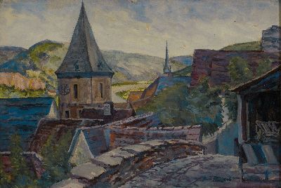 Image Rudi Müllers, 1895 München-1972 Heidelberg, Aquarell, Blick über ...