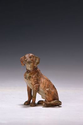 Image Große Wiener Bronze, um 1900, sitzender Schweißhund, naturalistisch ...