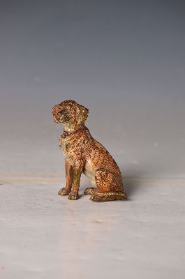 26954971a - Große Wiener Bronze, um 1900, sitzender Schweißhund, naturalistisch ...