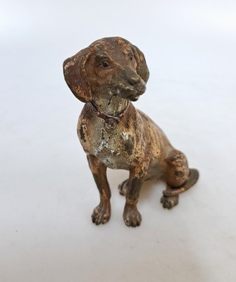26954971c - Große Wiener Bronze, um 1900, sitzender Schweißhund, naturalistisch ...