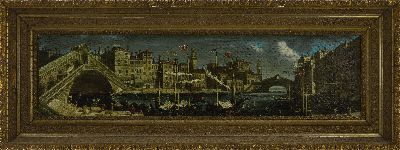 26954972k - J. Routari, Künstler des 19.Jh., Panorama von Venedig, Kompositlandschaft des ...