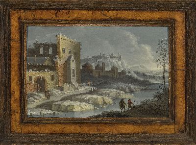 26954994k - Zuschreibung: Franz de Paula Ferg, 1689-1740, Winterlandschaft mit Burganlage und ...