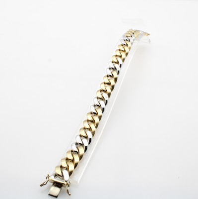 Image Massives Panzerarmband, GG/WG 585/000, Glieder z.T. feinsatiniert, Handarbeit, Ka- ...