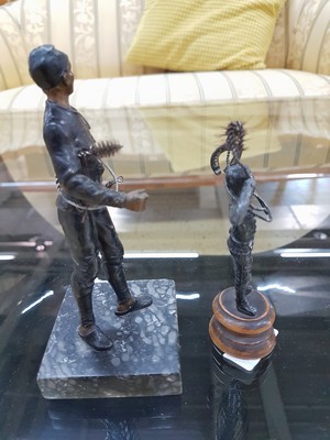 26955051f - Zwei Metallgussskulpturen, Schornstein- oder Kaminfeger, 20.Jh., 1x Bronze auf ...