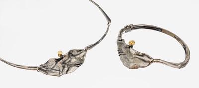 Image Design Brillant-Schmuckset, 925er Silber, abstrakte Gestaltung, best. aus: 1 Collier, ...