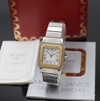 Image 26955080 - CARTIER Santos Herrenarmbanduhr in Stahl/Gold Referenz 1172961, Schweiz um 1990, ...