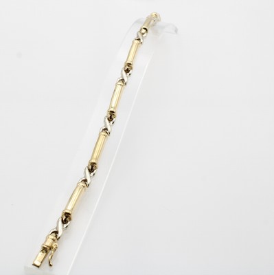 Image Massives Armband, GG/WG 585/000, ausge- fallene Glieder z.T. feinsatiniert, Kastenschl. ...