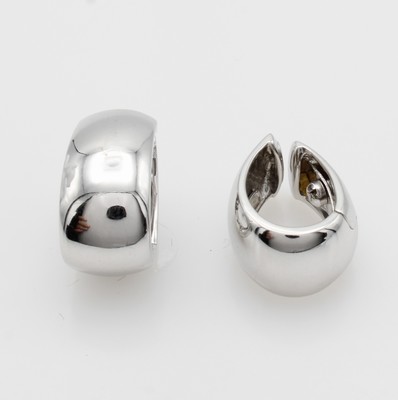 Image Paar Ohrclips in Form von Creolen, WG 750/ 000, glatte Form