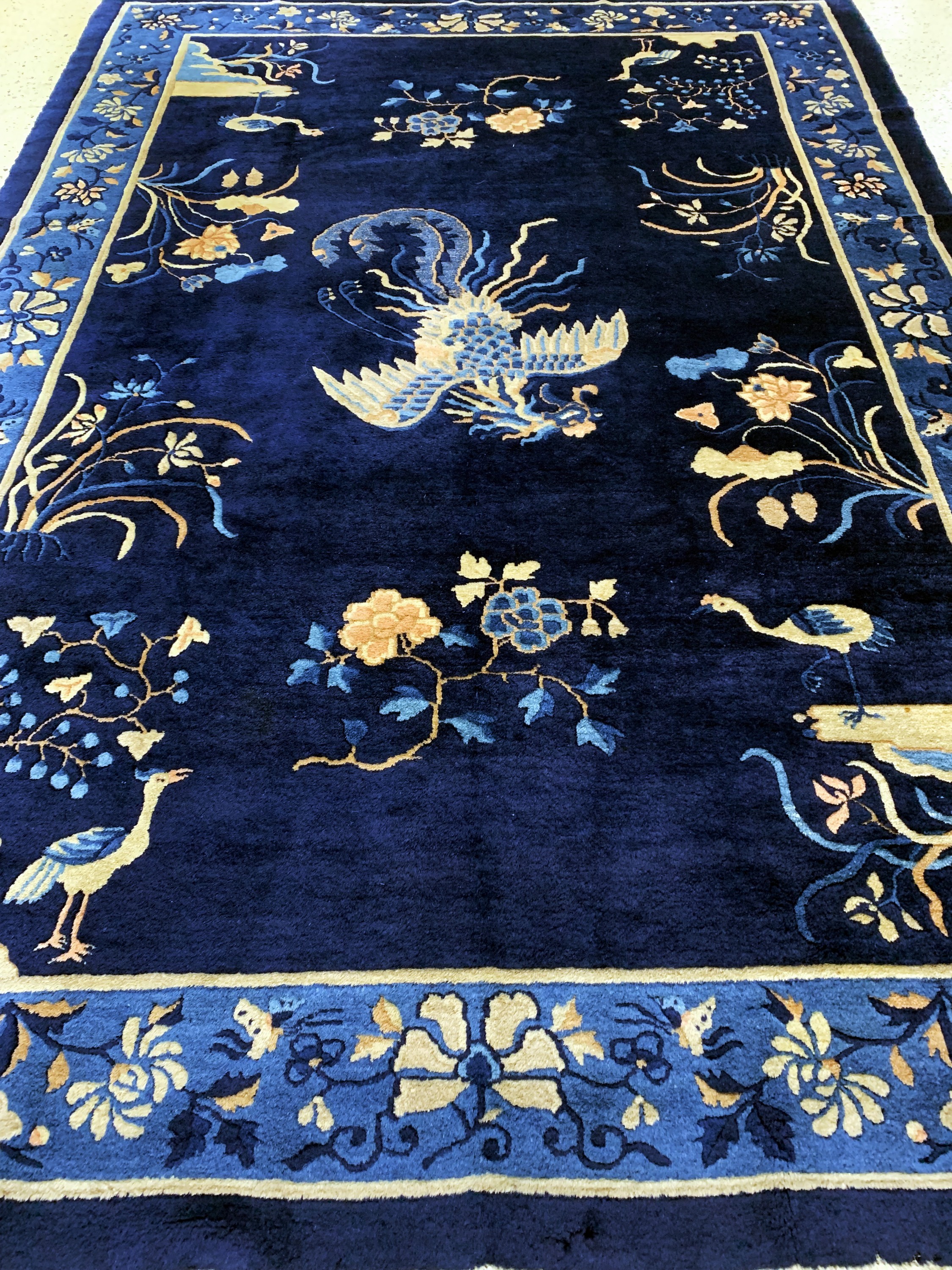 Detail f: Antiker Peking"Phönix", China, um 1900, Wolle auf Baumwolle, ca. 280 x 185 cm, gereinigt, EHZ: 2