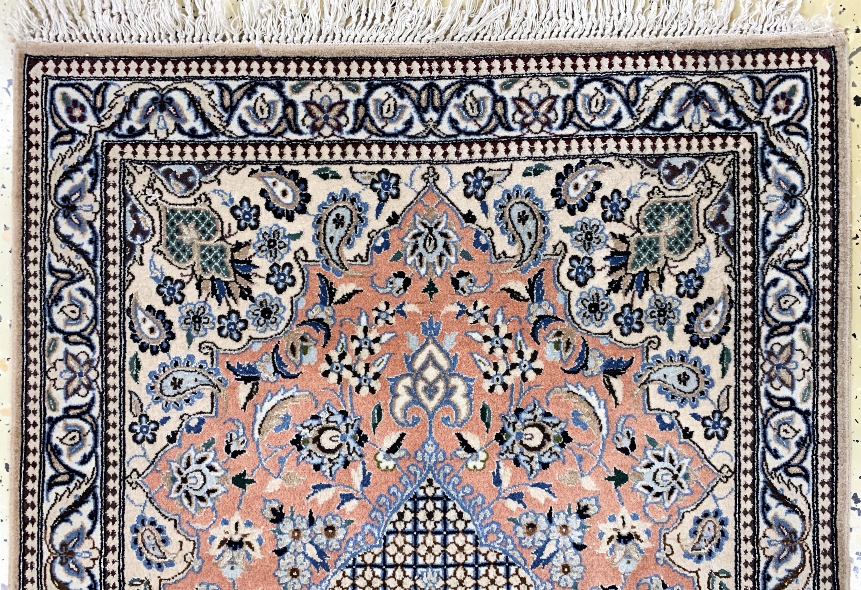 Detail a: Nain fein(6 La), Persien, Mitte 20.Jhd, Korkwolle mit Seide, ca. 89 x 60 cm, ca. 1,0 Mio. Kn/qm, EHZ: 2