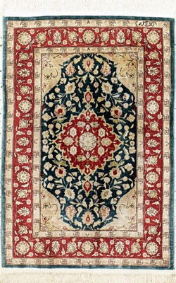 Image Hereke silk signed, Turkey, mid 20th century, pure natural silk, approx. 79 x 54 cm, ...