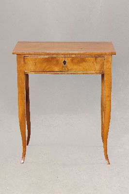 Image 26955159 - Beistelltisch/Nähtisch, Biedermeier, um 1830/40, Nußbaumfurnier, eine ...