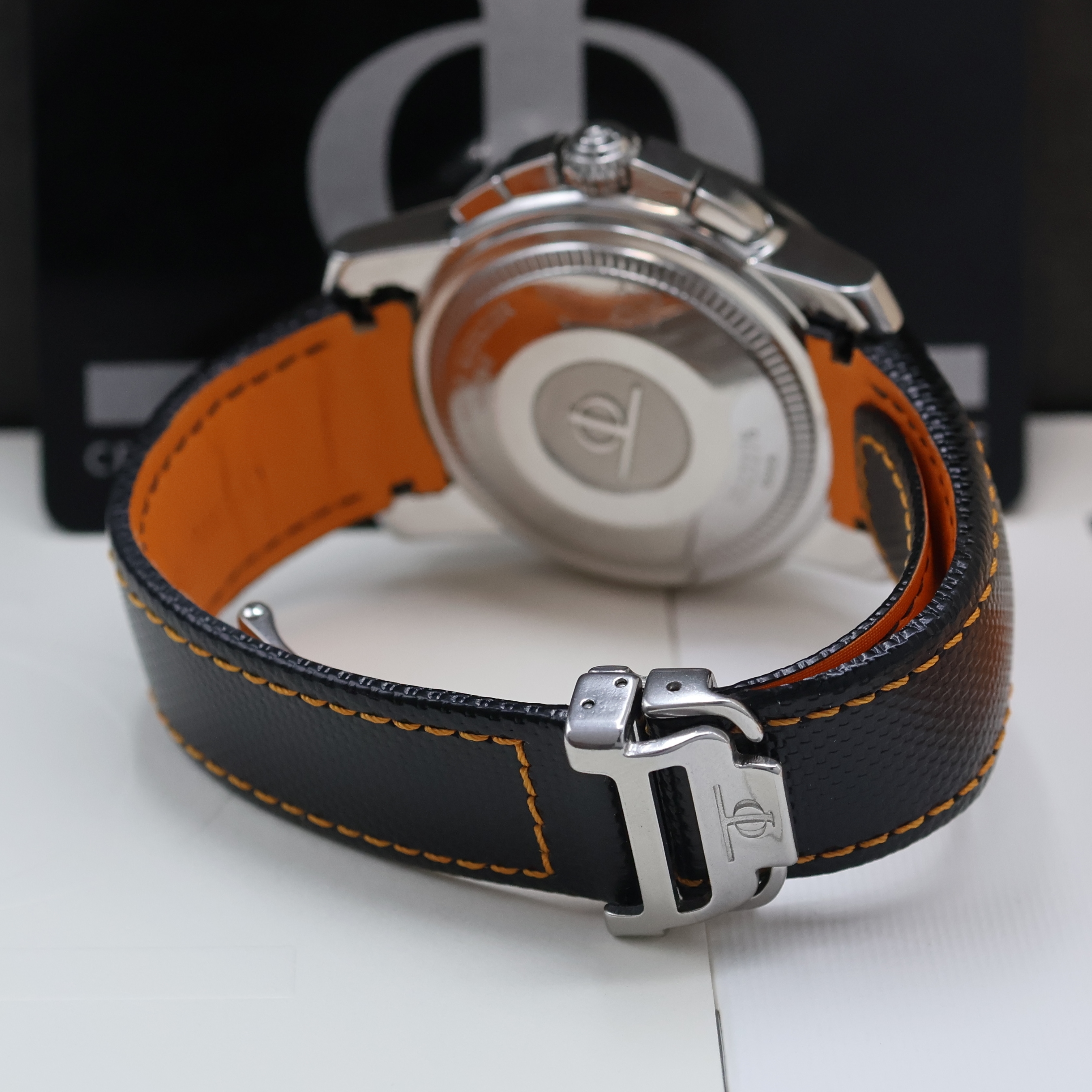 Detail c: BAUME & MERCIER Armbandchronograph Capeland Referenz 65405, Schweiz verk. lt. Pap. 12/2003, Automatik, Lünette eins. rast. drehb., Boden u. Krone ...