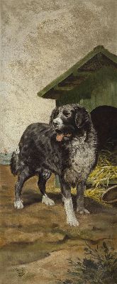 26956436a - Berta, Künstler der Jahrhundertwende, datiert 1900, 2 Gemälde, Foxhound im ...