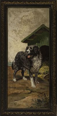 26956436l - Berta, Künstler der Jahrhundertwende, datiert 1900, 2 Gemälde, Foxhound im ...