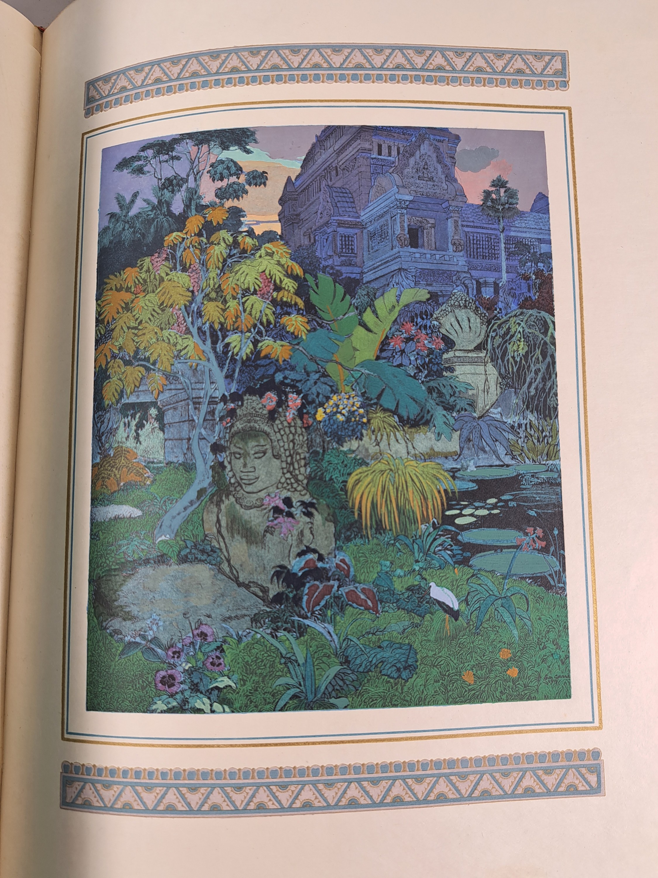 Detail s: Victor Barrucand (1864-1934): Le Chariot de Terre cuite, Paris, Piazza 1921, 4°, mit 20 handkolorierten Tafeln auf Japan-Papier, Ex. 19/25, mit ...