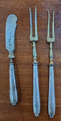 26957170b - Besteckteile, Koch & Bergfeld, um 1900, 800er Aufsätze vergoldet, 2 tlg. ...