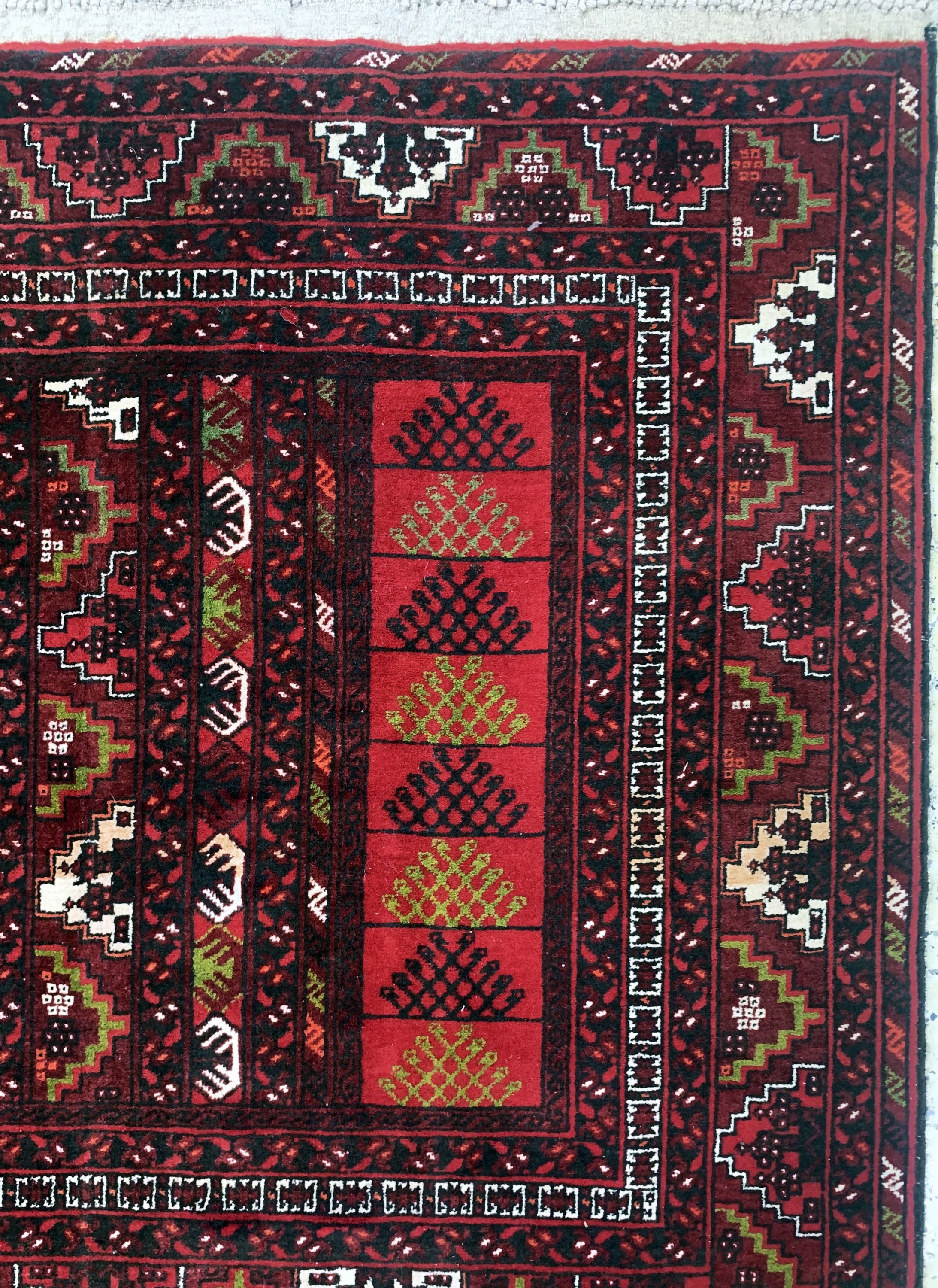 Detail d: Ersari Engsi, Afghanistan, Mitte 20.Jhd, Wolle auf Wolle, ca. 250 x 168 cm, EHZ: 2