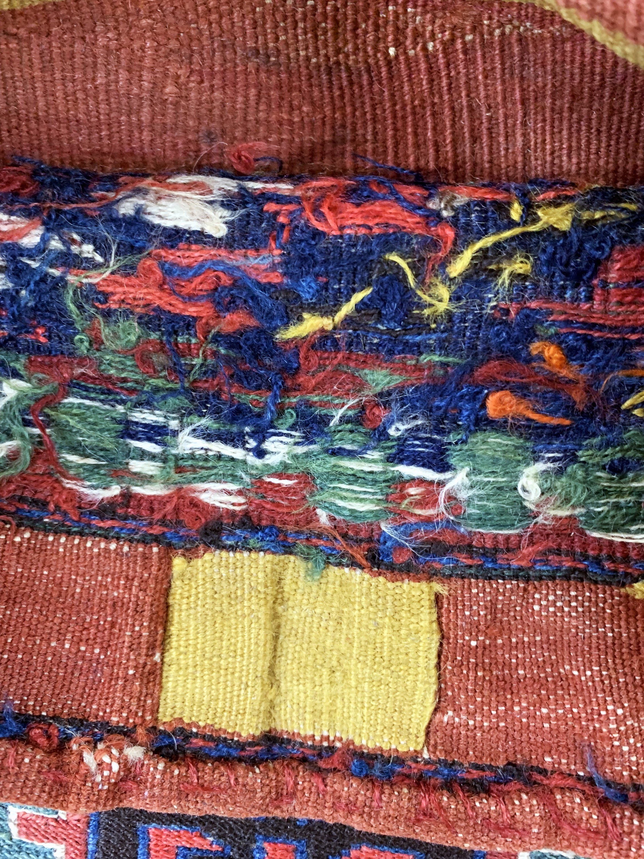Detail d: Shahsawan Sumakh-Tasche, Persien, um 1900, Wolle auf Wolle, ca. 60 x 50 cm, EHZ: 2