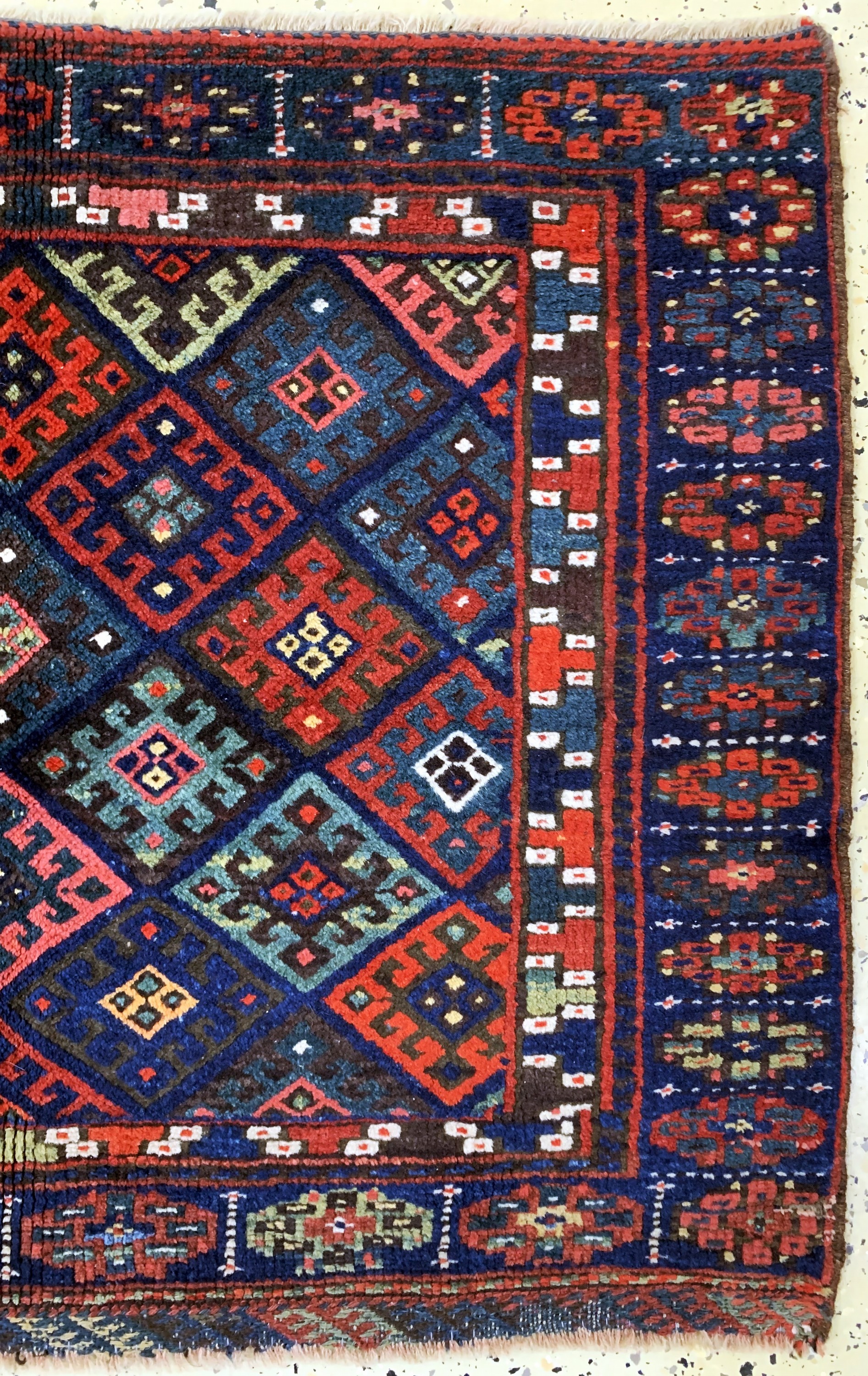 Detail a: Jaf Taschenfront, Persien, um 1900, Wolle auf Wolle, ca. 100 x 80 cm, EHZ: 2-3