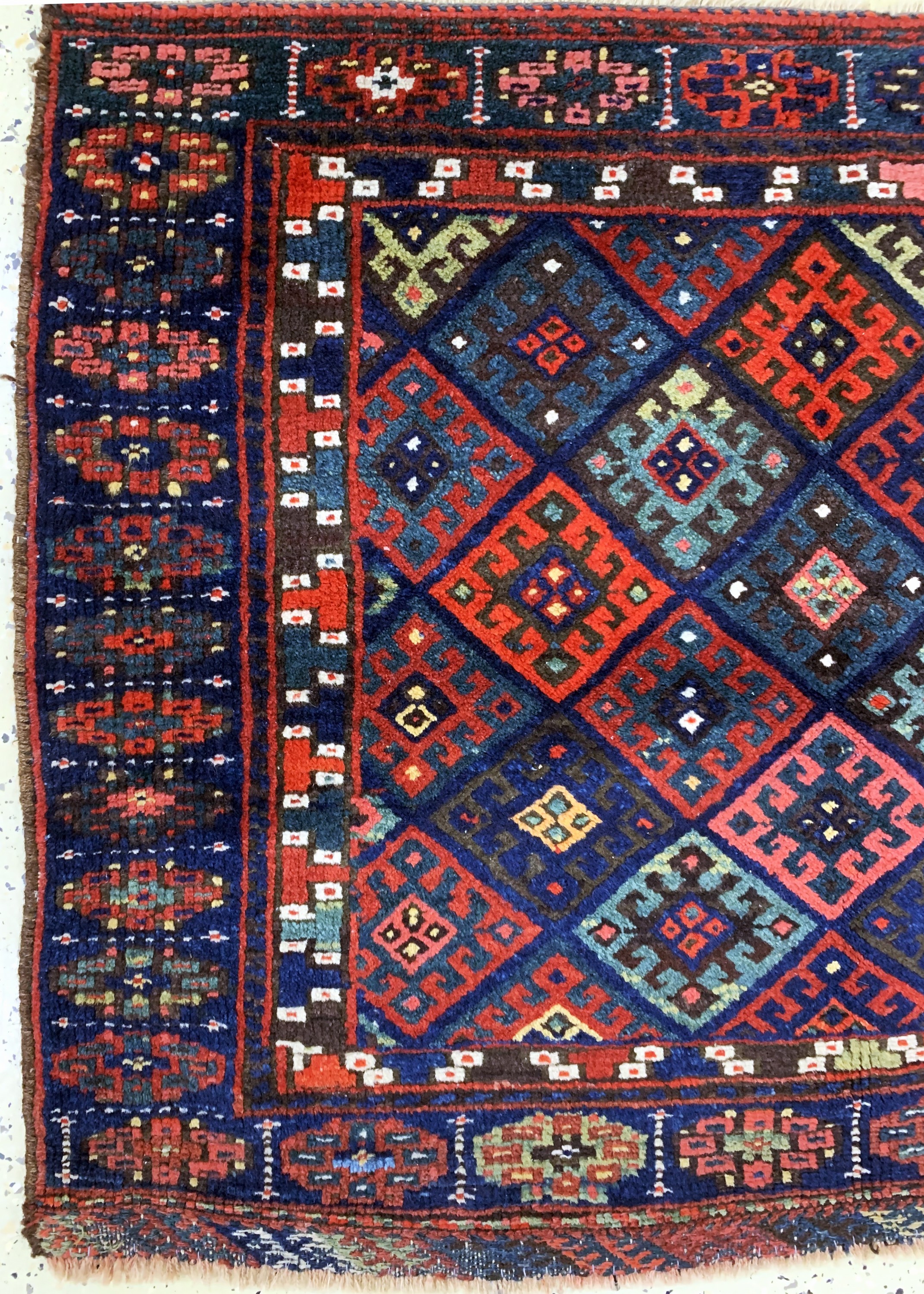 Detail c: Jaf Taschenfront, Persien, um 1900, Wolle auf Wolle, ca. 100 x 80 cm, EHZ: 2-3