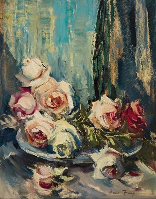 Image 26957727 - Hanns Fay, 1888 Frankenthal - 1957 Neustadt, Blumenstillleben, Öl/Platte, re. unten ...