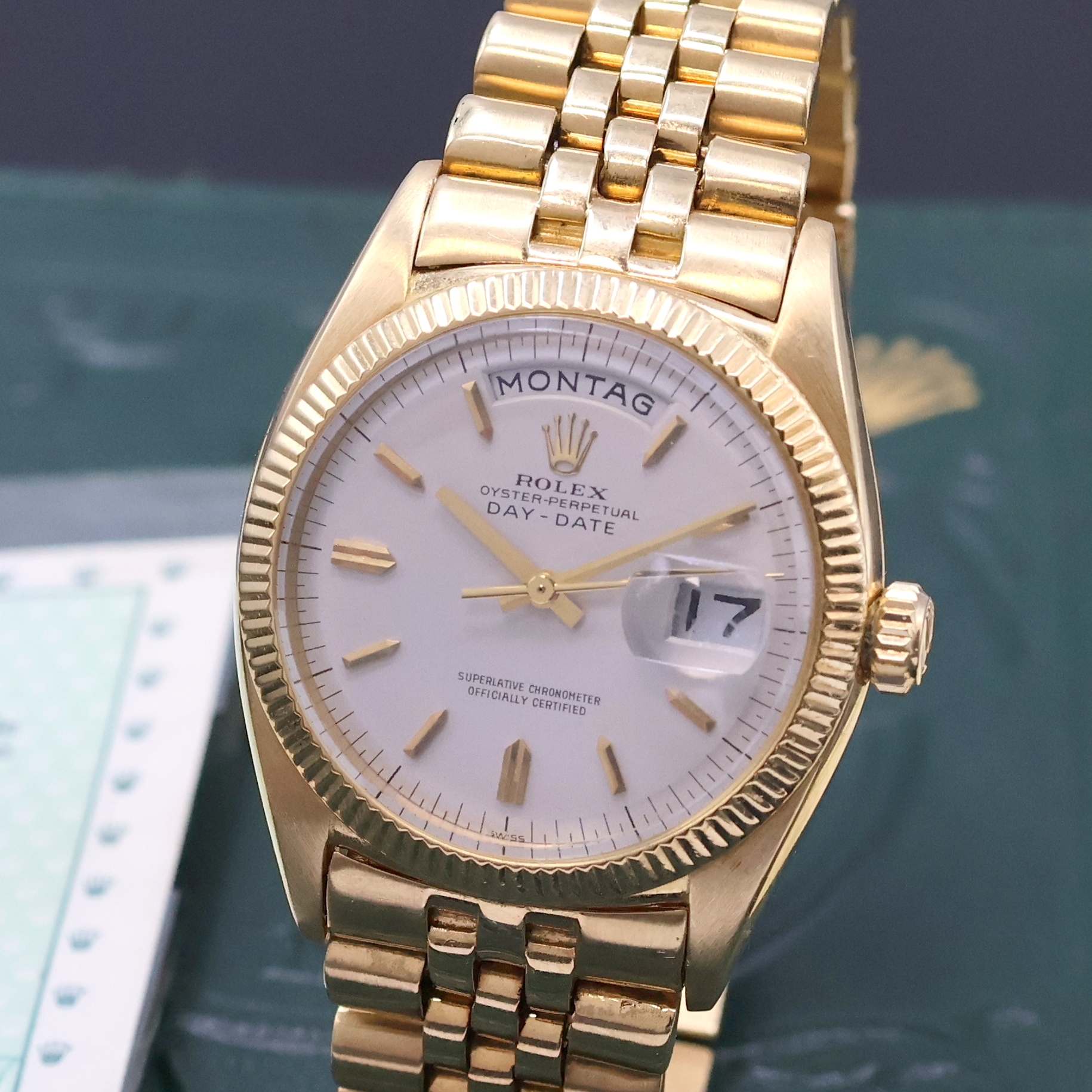 Detail a: ROLEX sehr seltene und frühe Herrenarmbanduhr Oyster Perpetual Day-Date aus der ersten Serie Referenz 6511, Automatik, GG 750/000 inkl. orig. ...