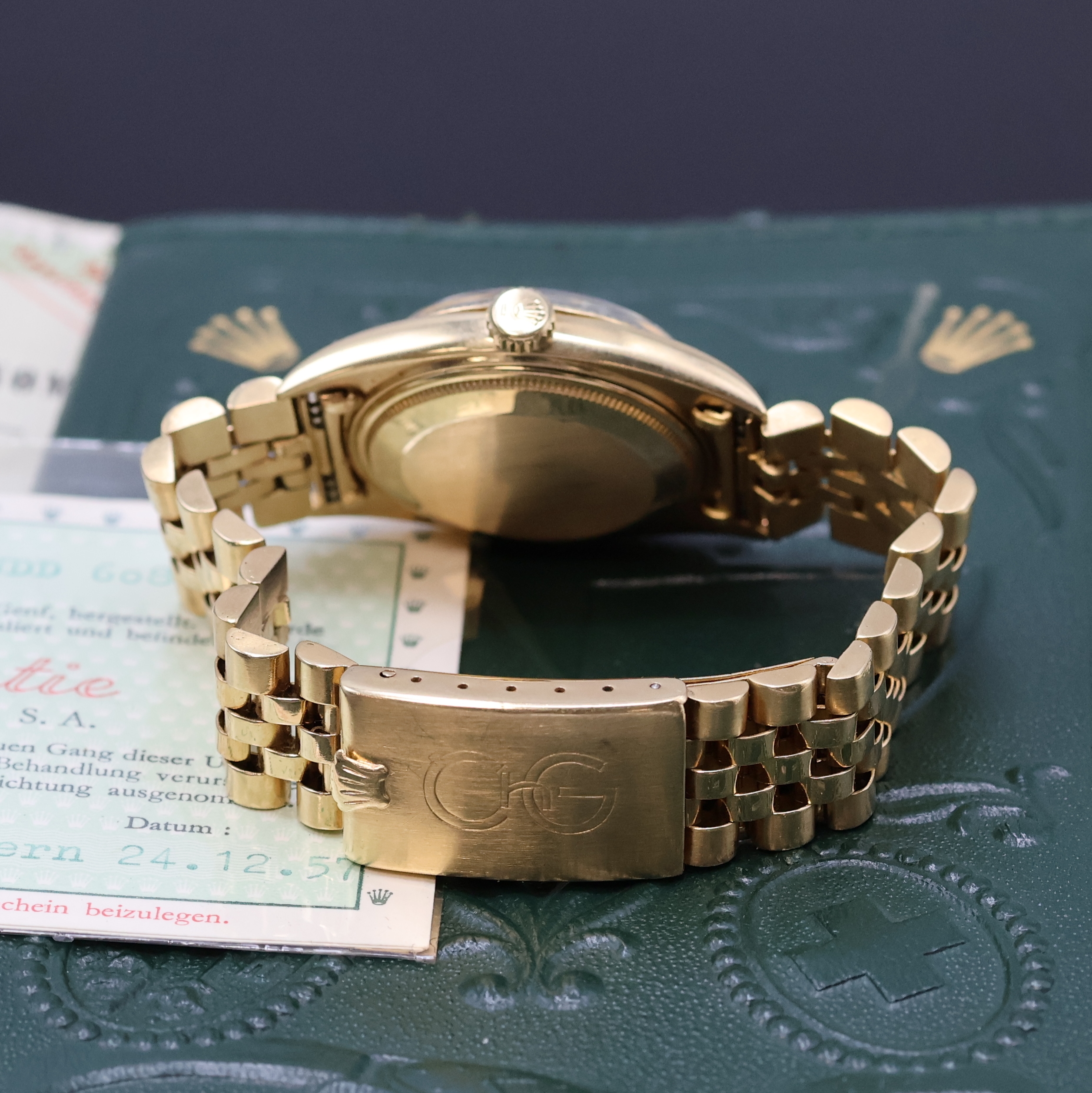 Detail b: ROLEX sehr seltene und frühe Herrenarmbanduhr Oyster Perpetual Day-Date aus der ersten Serie Referenz 6511, Automatik, GG 750/000 inkl. orig. ...