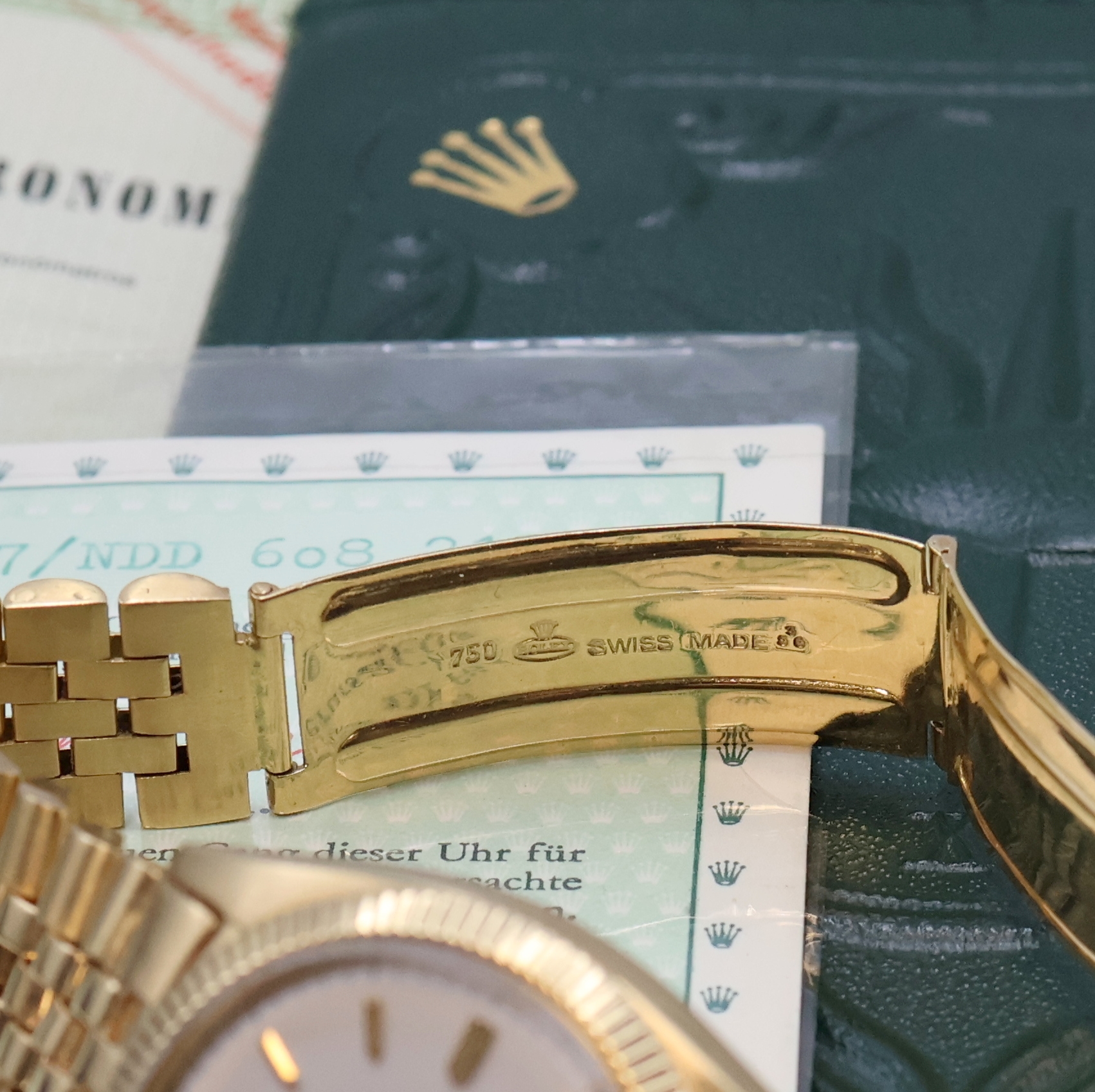 Detail d: ROLEX sehr seltene und frühe Herrenarmbanduhr Oyster Perpetual Day-Date aus der ersten Serie Referenz 6511, Automatik, GG 750/000 inkl. orig. ...