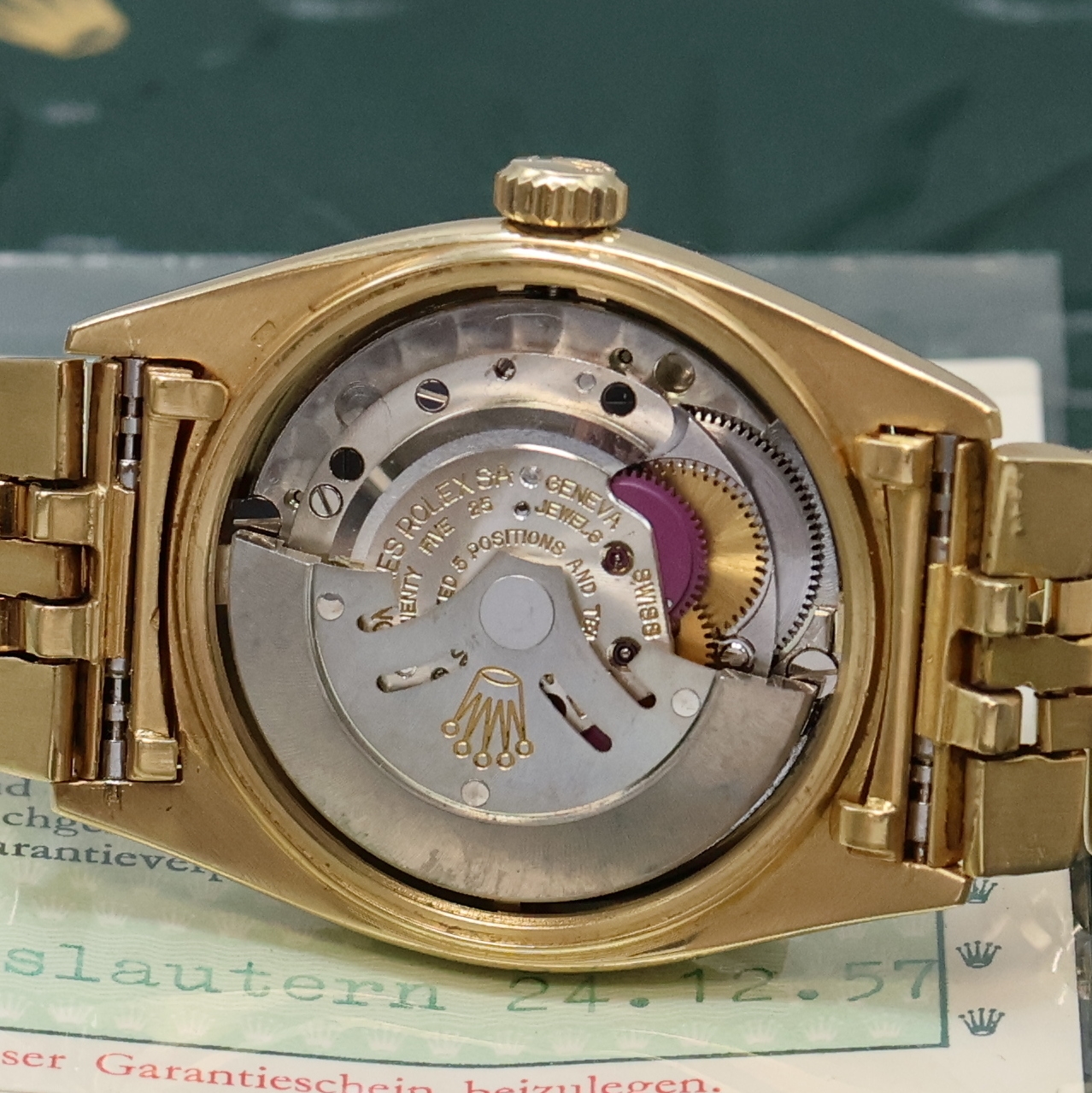Detail g: ROLEX sehr seltene und frühe Herrenarmbanduhr Oyster Perpetual Day-Date aus der ersten Serie Referenz 6511, Automatik, GG 750/000 inkl. orig. ...