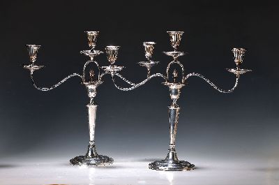 Image 26957803 - Paar Verwandlungsleuchter/Kandelaber, John Parson & Co, Sterlingsilber, 1791, drei ...