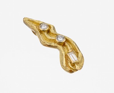 Image 18 kt Gold Diamant-Anhänger, GG 750/000, part. sat., außergewöhnliche ...