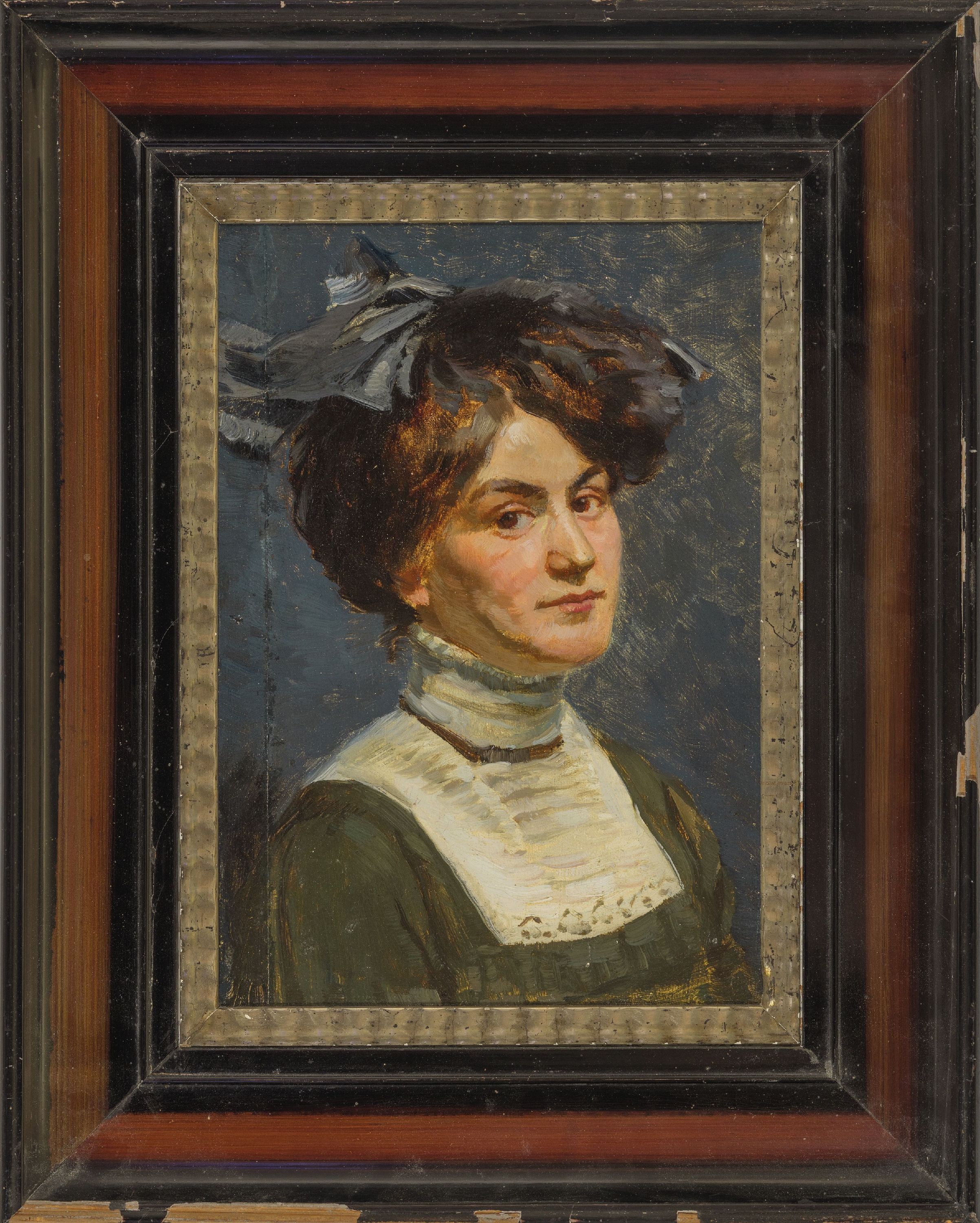 Detail k: Prof. Fritz Rangg, München um 1900, Mädchenporträt, verso bez.: "abgebildet ist die 17-jährige Louise Elterlein, nachmals verheiratete ...