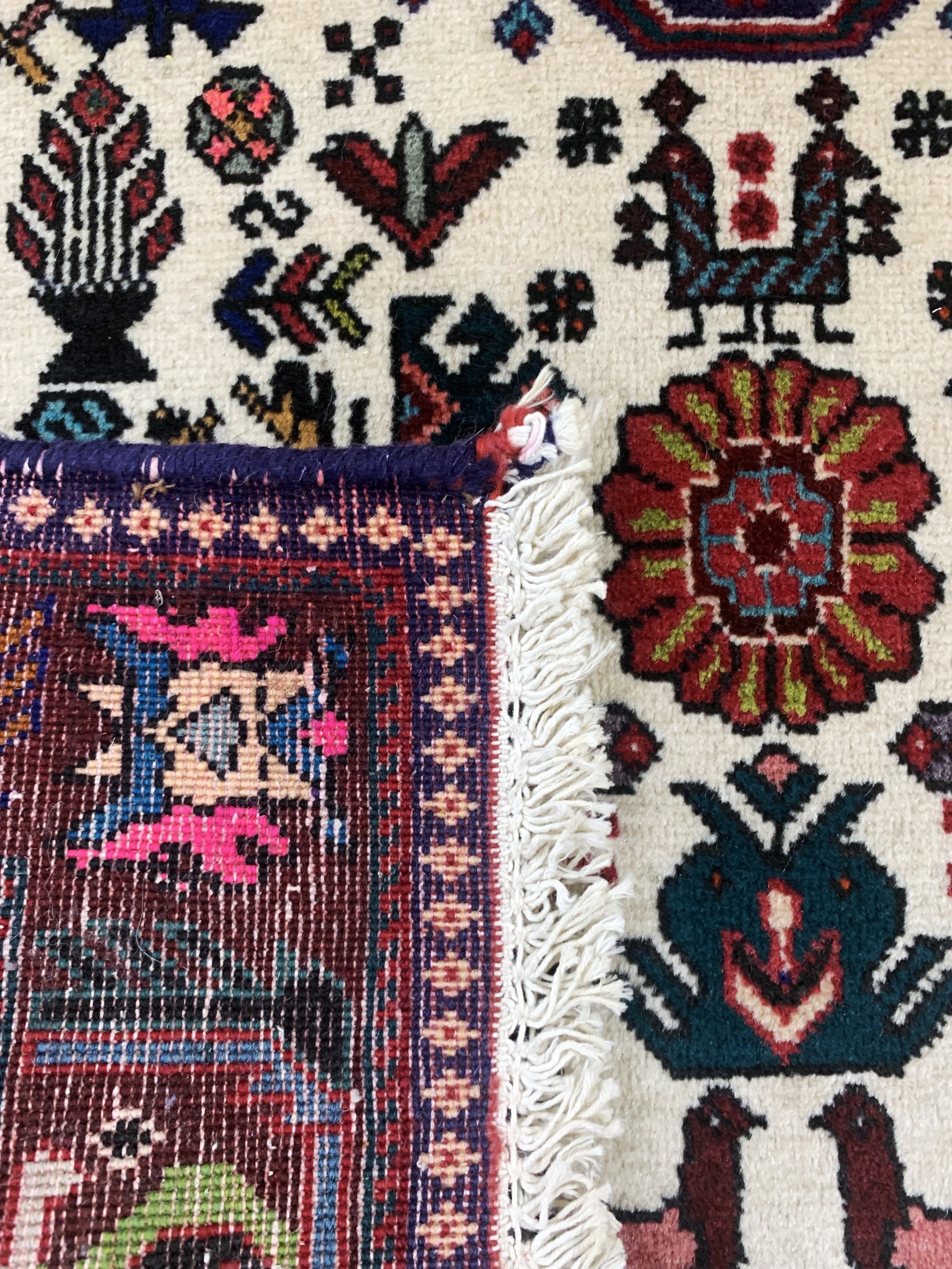 Detail e: Ghaschgai, Persien, Mitte 20.Jhd, Wolle aufBaumwolle, ca. 174 x 112 cm, EHZ: 1-2