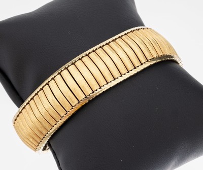 Image 26958334 - 14 kt Gold Armband, GG 585/000, part. sat.,B. ca. 1.7 cm, L. ca. 18 cm, Kastenschloss ...