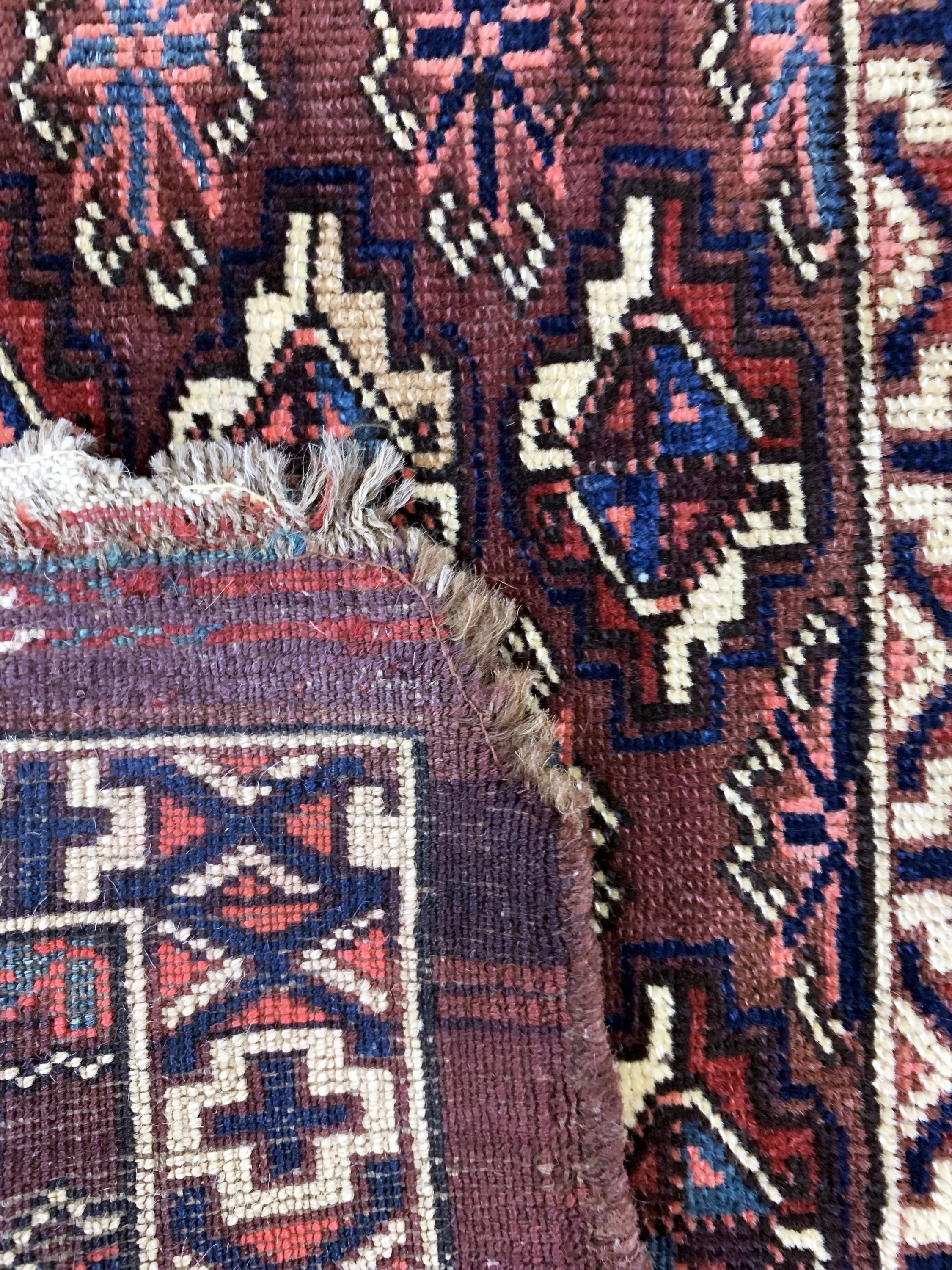 Detail f: 5 Lots antike Turkmenen, Turkmenistan, 19.Jhd, Wolle auf Wolle, Asmalyk, ca. 110 x 62cm, EHZ: 3-4