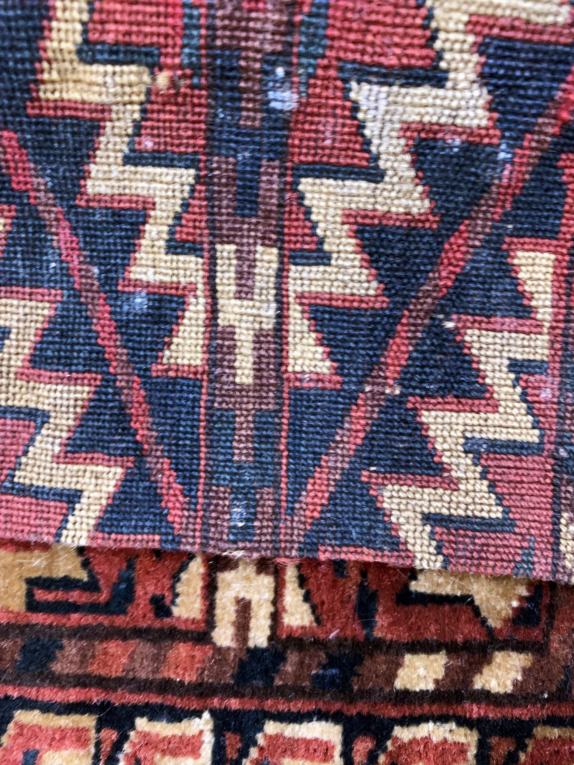 Detail h: 5 Lots antike Turkmenen, Turkmenistan, 19.Jhd, Wolle auf Wolle, Asmalyk, ca. 110 x 62cm, EHZ: 3-4