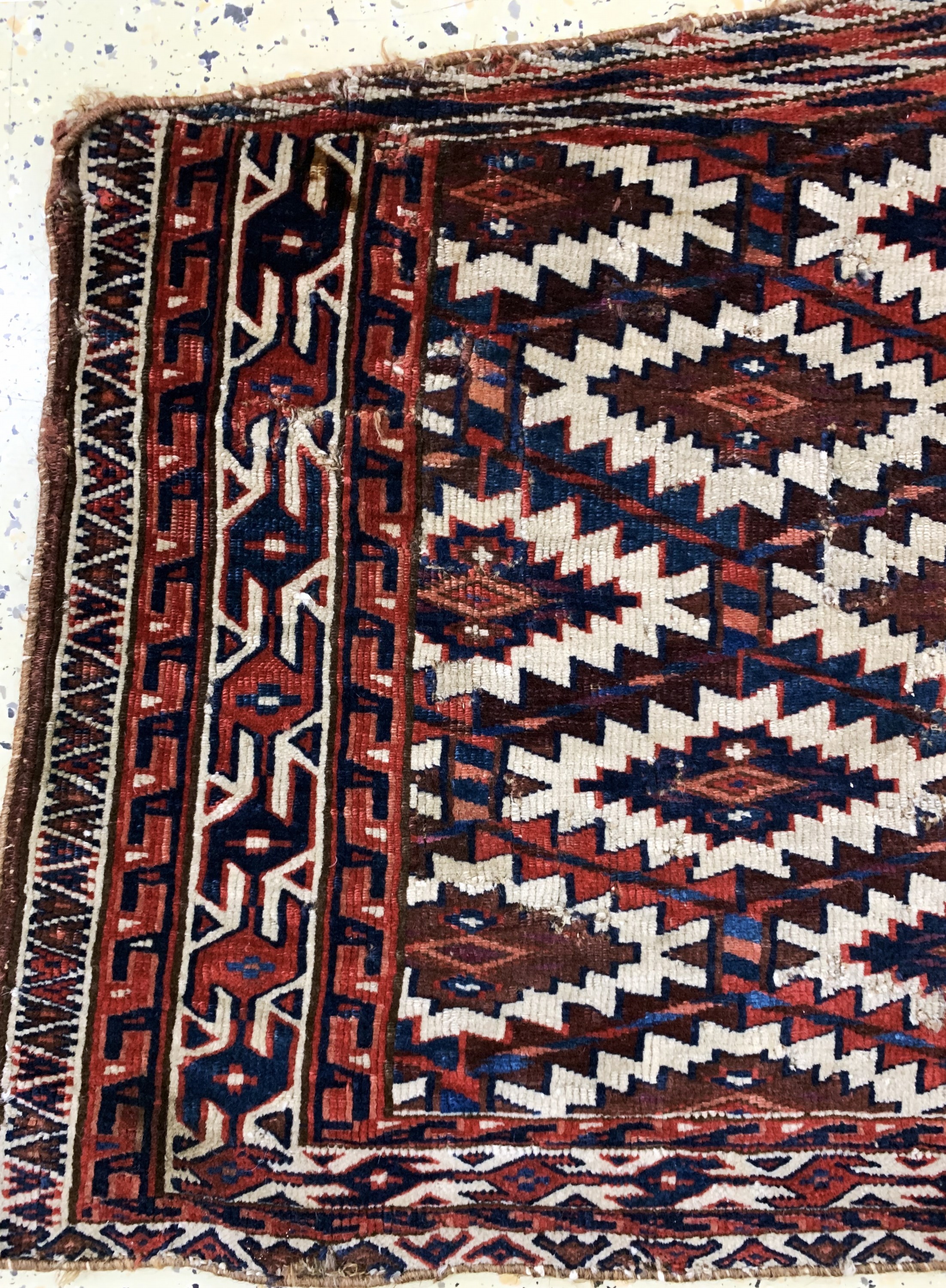 Detail k: 5 Lots antike Turkmenen, Turkmenistan, 19.Jhd, Wolle auf Wolle, Asmalyk, ca. 110 x 62cm, EHZ: 3-4