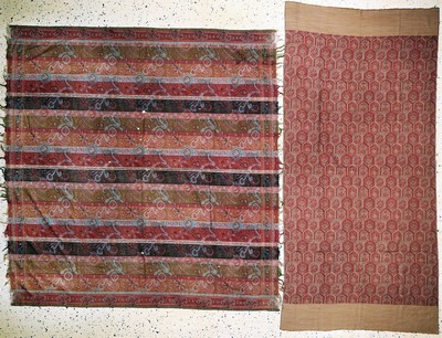 Image 2 Lots, Kaschmir Schal, Indien, Anfang 20.Jhd, Wollstickerei, ca. 174 x 183 cm, EHZ: ...