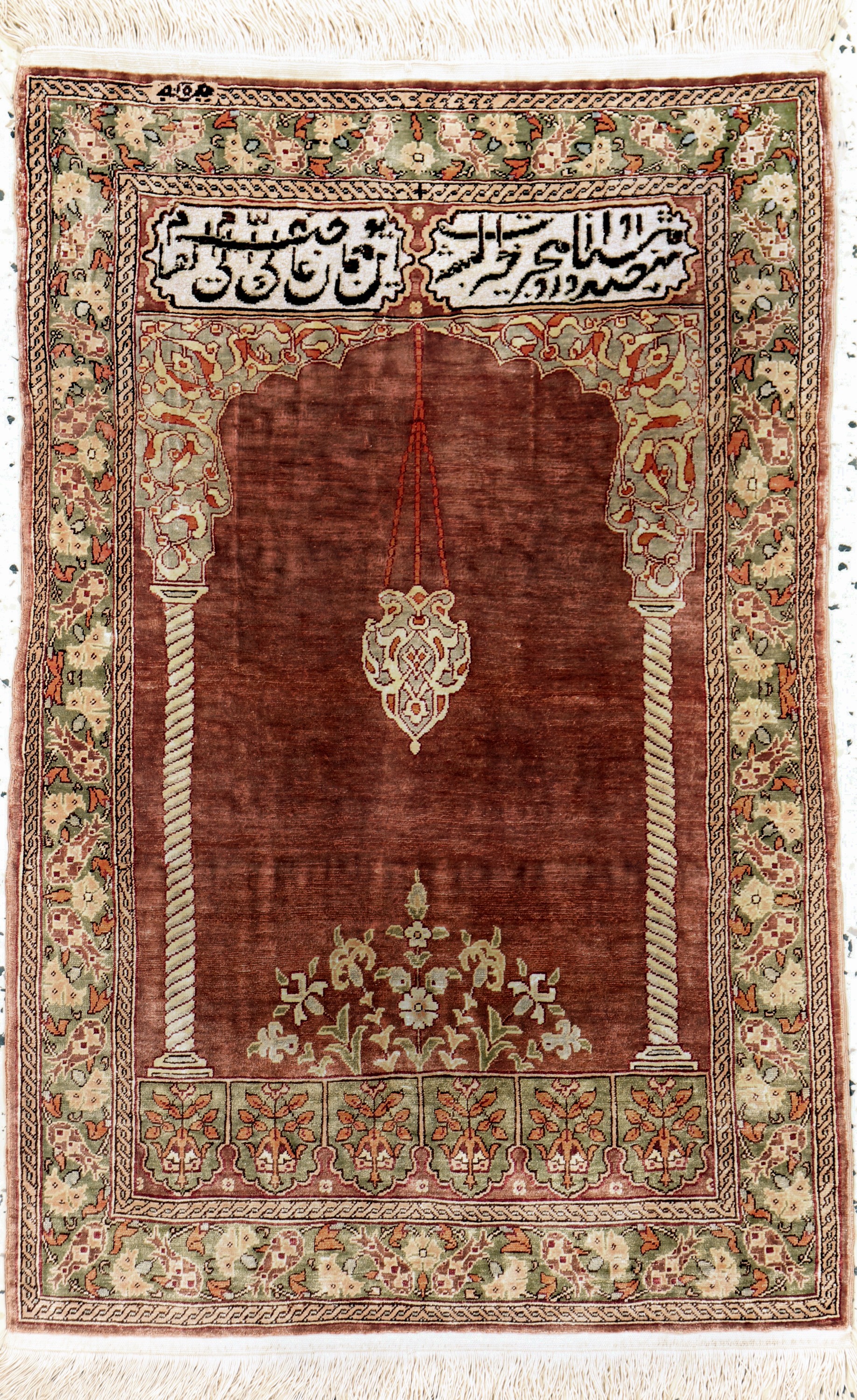 Hereke Seide fein, Türkei, signiert, Anfang20.Jhd, reine Naturseide, ca. 75 x 48 cm, ca. 1,0 Mio. Kn/qm, EHZ: 2