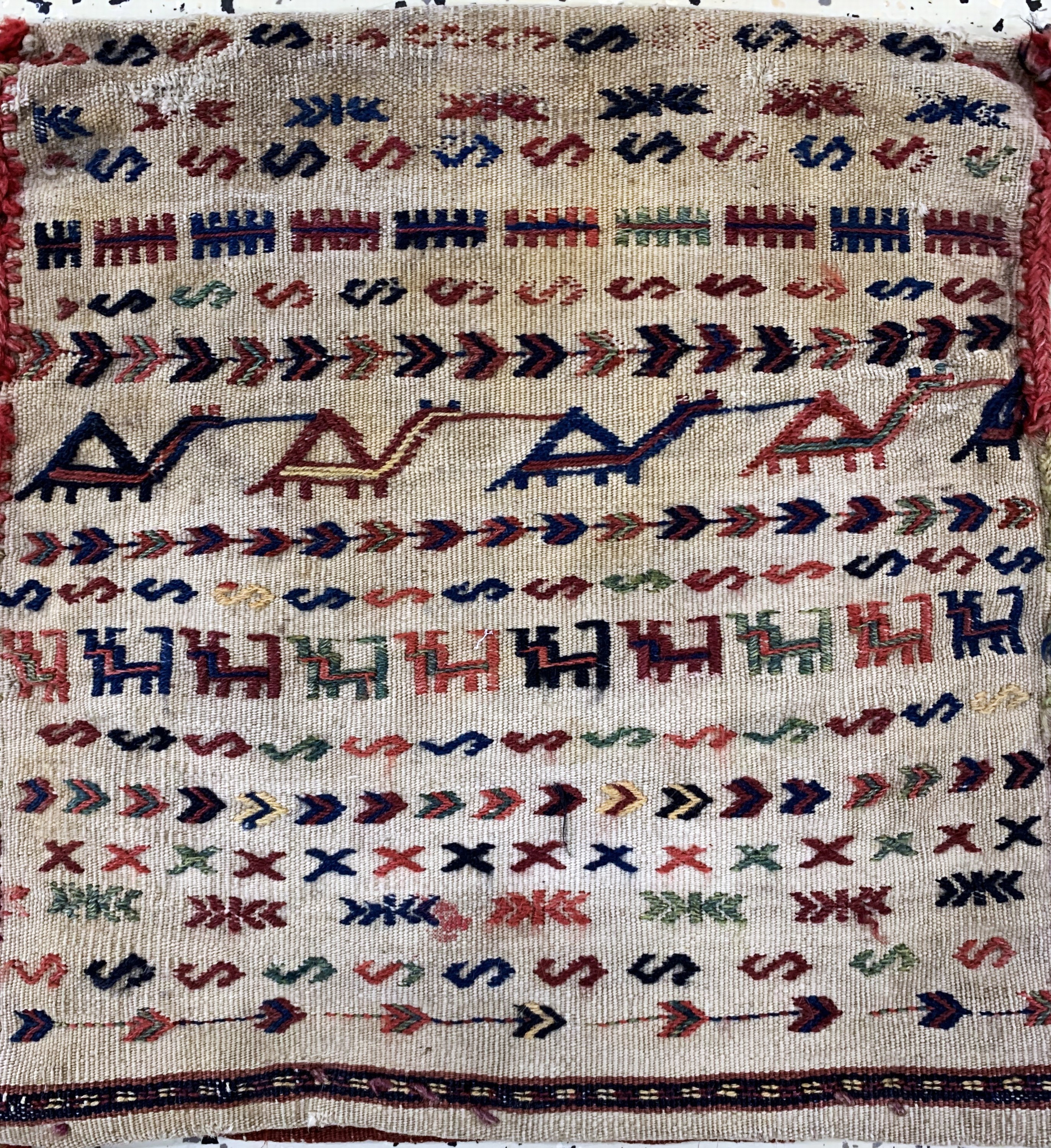 Detail h: 4 Lots Salztasche & Taschen, Persien, um 1900 , Wolle auf Wolle, ca. 113 x 44 cm, EHZ: 3