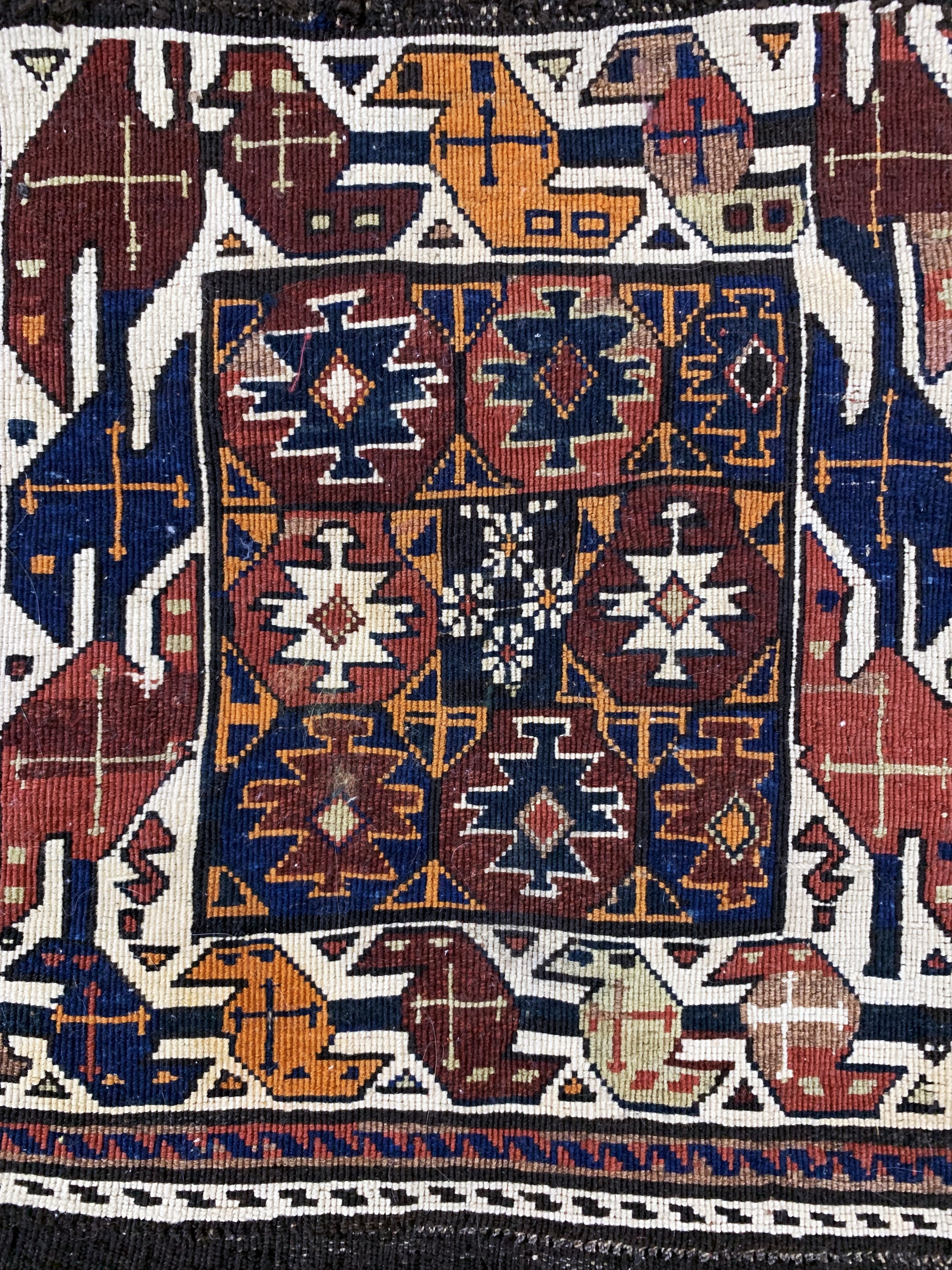 Detail e: 4 Lots Schahsawan, Persien, Tasche & Taschenfront, um 1900, Wolle auf Wolle, ca. 66x 47 cm, EHZ: 3